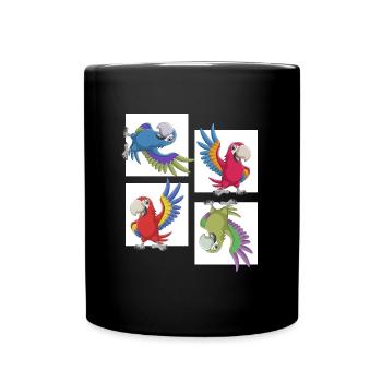 Le perroquet parlant montre un plumage coloré - Mug uni - noir - Devant
