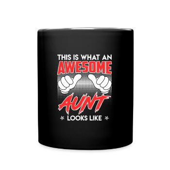 Voici à quoi ressemble une super tante nièce neveu tante - Mug uni - noir - Devant