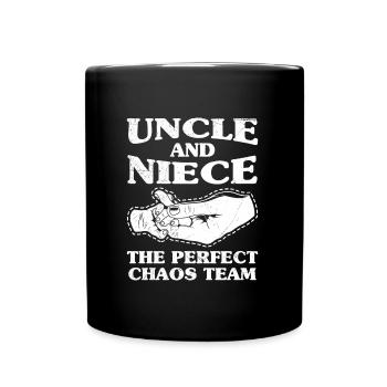 Uncle and niece the perfect chaos team - Full Colour Mug - black - Front