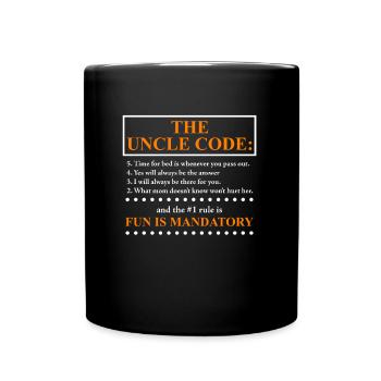 The Uncle Code funny Uncle Saying - Full Colour Mug - black - Front