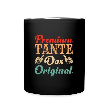 Premium Tante Das Original Super Tante Beste Tante - Tasse einfarbig - Schwarz - Vorne