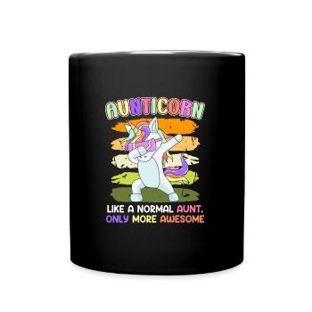 Einhorn Tante meine ist toller als deine Tante - Tasse einfarbig - Schwarz - Vorne