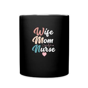 Femme Maman Infirmière - Mug uni - noir - Devant