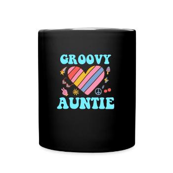Groovy Auntie la meilleure tante du monde Tante cool - Mug uni - noir - Devant