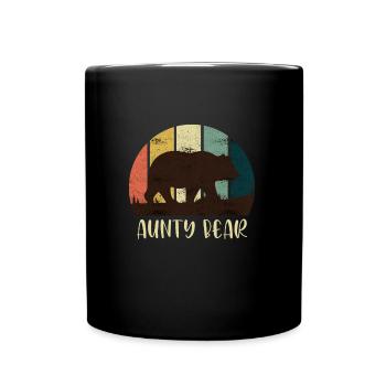 Bären Tante Aunty Bear Mama Bear Super Tante - Tasse einfarbig - Schwarz - Vorne
