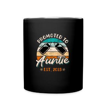 Promoted to Aunt Promotion Best Aunt - Full Colour Mug - black - Front