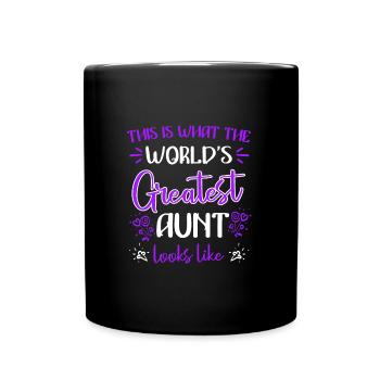 This is what the best aunt in the world looks like Cool aunt - Full Colour Mug - black - Front