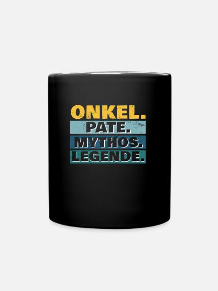 Onkel Pate Mythos Legende cooler Onkel - Tasse einfarbig - Schwarz