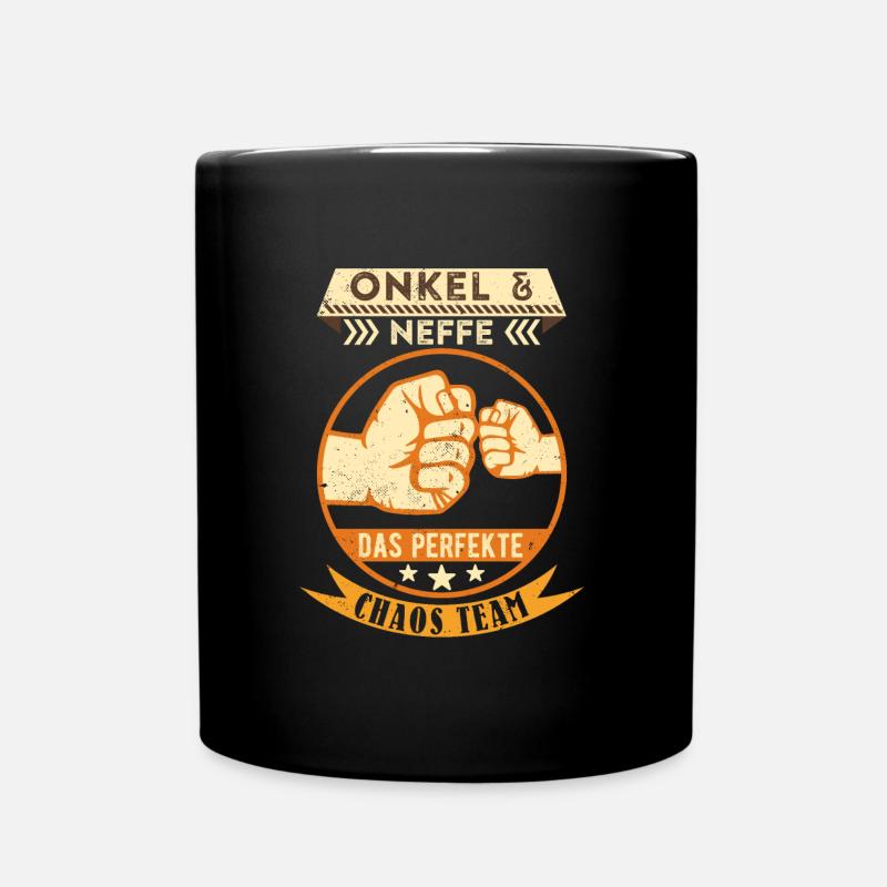 Onkel und Neffe das perfekte Chaos Team - Tasse einfarbig - Schwarz