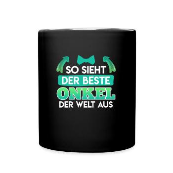 So sieht der beste Onkel der Welt aus - Tasse einfarbig - Schwarz - Vorne