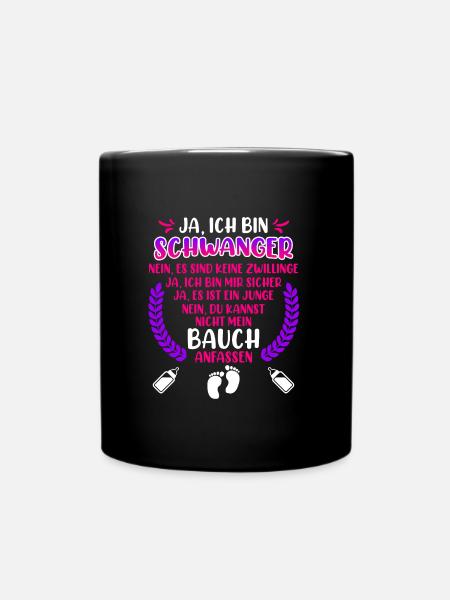 Ja ich bin Schwanger zukünftige Mama - Tasse einfarbig - Schwarz