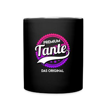 Premium Tante Das Original Tante Beste Tante - Tasse einfarbig - Schwarz - Vorne