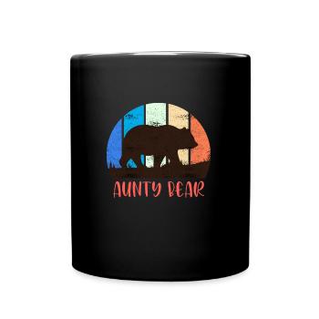 Bären Tante Aunty Bear Mama Bear Super Tante - Tasse einfarbig - Schwarz - Vorne