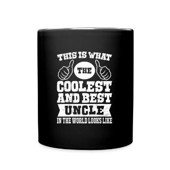 Coolste Onkel und Beste Onkel der Welt - Tasse einfarbig - Schwarz - Vorne