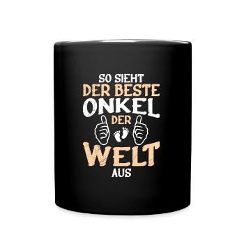 So sieht der beste Onkel der Welt aus - Tasse einfarbig - Schwarz - Vorne