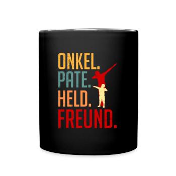 Onkel Pate Held Freund Onkel - Tasse einfarbig - Schwarz - Vorne