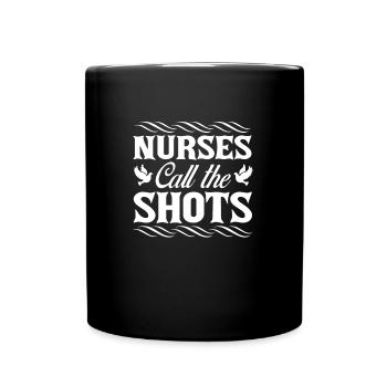 Krankenschwestern haben das Sagen - Tasse einfarbig - Schwarz - Vorne