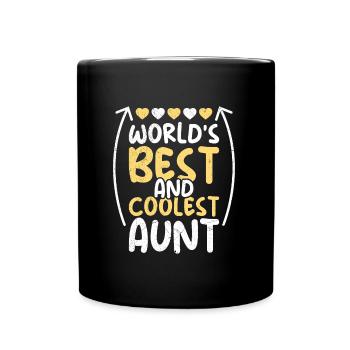 The coolest and best aunt in the world Super aunt - Full Colour Mug - black - Front