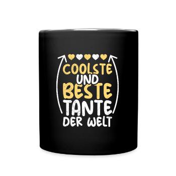 Die coolste und beste Tante der Welt Super Tante - Tasse einfarbig - Schwarz - Vorne