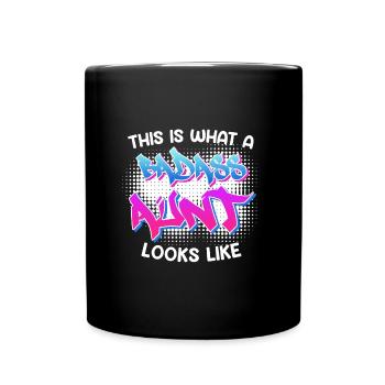 This is what a cool aunt from Bad Ass looks like Aunt - Full Colour Mug - black - Front