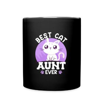 Dear Cats Aunt Best Aunt in the World - Full Colour Mug - black - Front
