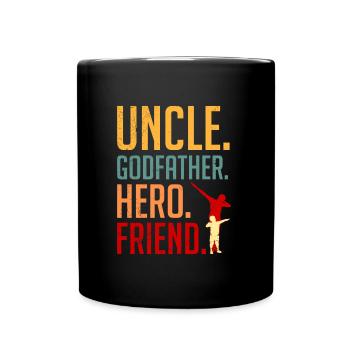 Onkel Pate Held Freund Onkel - Tasse einfarbig - Schwarz - Vorne