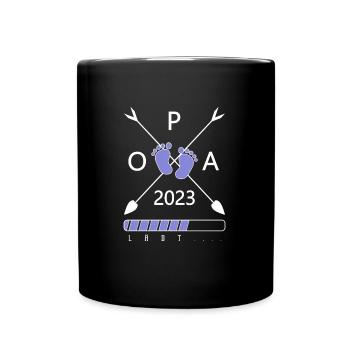 Opa 2023 lädt - Tasse einfarbig - Schwarz - Vorne