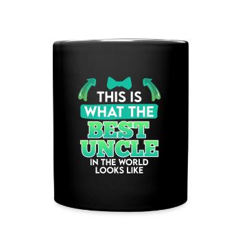 So sieht der beste Onkel der Welt aus - Tasse einfarbig - Schwarz - Vorne