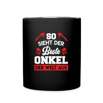 So sieht der beste Onkel der Welt aus - Tasse einfarbig - Schwarz - Vorne