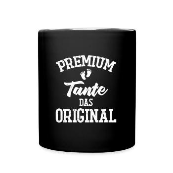 Premium Tante Das Original Familie Coole Tante - Tasse einfarbig - Schwarz - Vorne