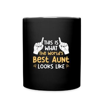 Voici à quoi ressemble la meilleure tante du monde Meilleure tante - Mug uni - noir - Devant