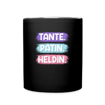 Tante Patentante Heldin Super Tante - Tasse einfarbig - Schwarz - Vorne