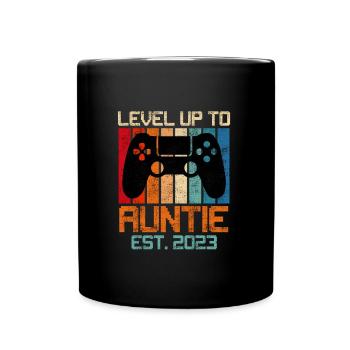 Level up Auntie 2023 Promotion Aunt Soon Aunt - Full Colour Mug - black - Front