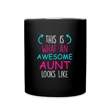 This is what cool aunt from family looks like uncle and aunt - Full Colour Mug - black - Front