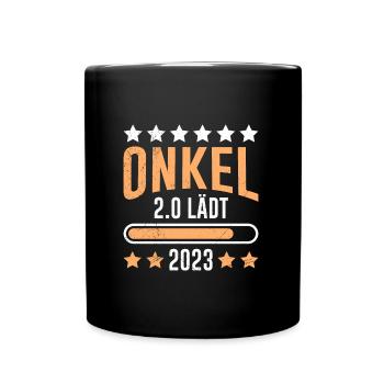 Onkel 2.0 lädt zweifacher Onkel - Tasse einfarbig - Schwarz - Vorne