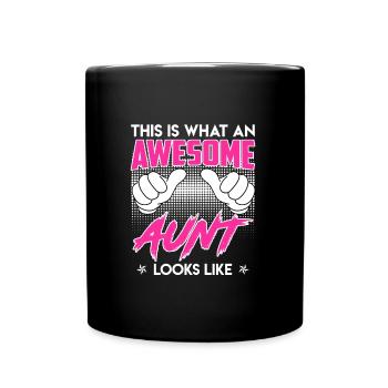 Voici à quoi ressemble une super tante nièce neveu tante - Mug uni - noir - Devant