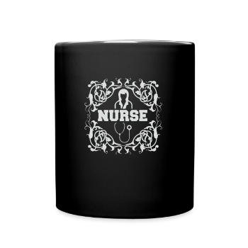 Krankenschwester - Tasse einfarbig - Schwarz - Vorne