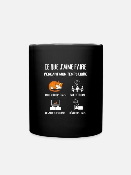 temps libre chat femme humour chaton idée cadeau - Mug uni - noir