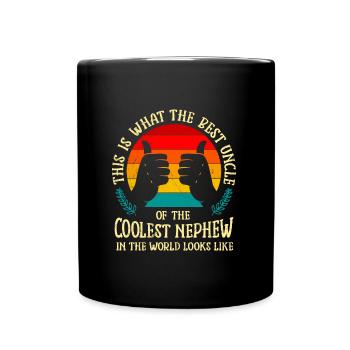 Bester Onkel des coolsten Neffen Onkel - Tasse einfarbig - Schwarz - Vorne
