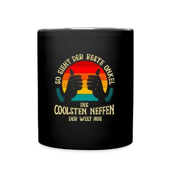 Bester Onkel des coolsten Neffen Onkel - Tasse einfarbig - Schwarz - Vorne