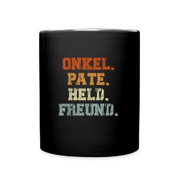 Onkel Pate Held Freund Onkel - Tasse einfarbig - Schwarz - Vorne