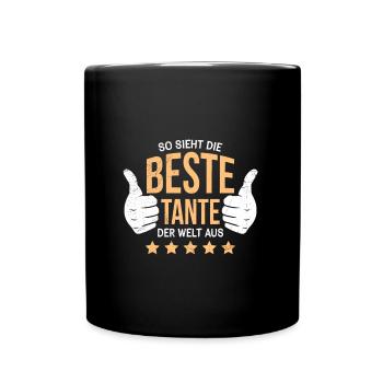 Beste Tante der Welt Familie Onkel Tante - Tasse einfarbig - Schwarz - Vorne