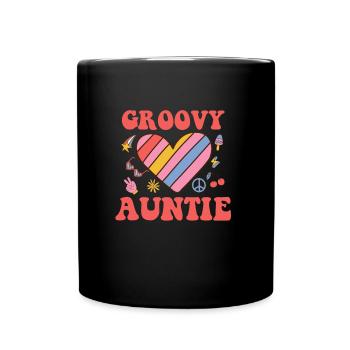Groovy Auntie die beste Tante der Welt Coole Tante - Tasse einfarbig - Schwarz - Vorne