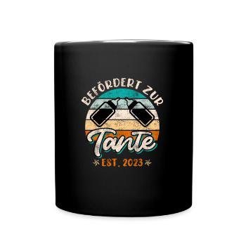Promoted to Aunt Promotion Best Aunt - Full Colour Mug - black - Front