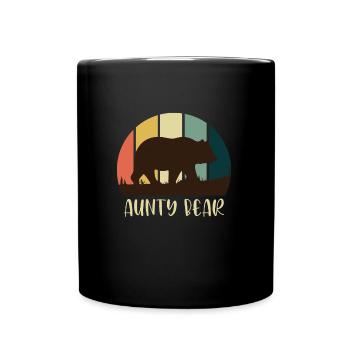 Bären Tante Aunty Bear Mama Bear Super Tante - Tasse einfarbig - Schwarz - Vorne