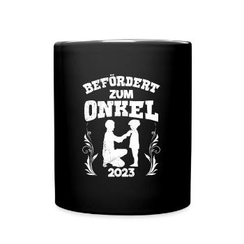 Befördert zum Onkel 2023 - Tasse einfarbig - Schwarz - Vorne