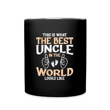 So sieht der beste Onkel der Welt aus - Tasse einfarbig - Schwarz - Vorne