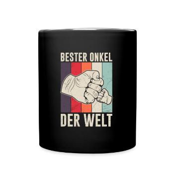 Bester Onkel der Welt - Tasse einfarbig - Schwarz - Vorne
