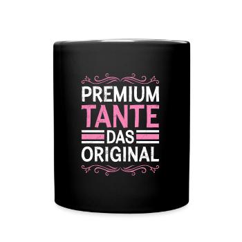 Premium Tante das Original Patentante Tante - Tasse einfarbig - Schwarz - Vorne
