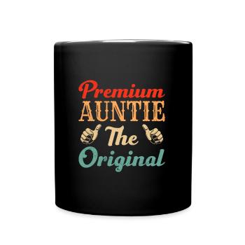 Premium Tante Das Original Super Tante Beste Tante - Tasse einfarbig - Schwarz - Vorne
